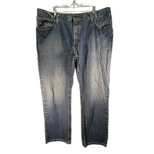 Ariat, F/R Low Rise M4 Boot Cut Jeans Denim Blue Size: 42x32 CAT 2 100% Cotton